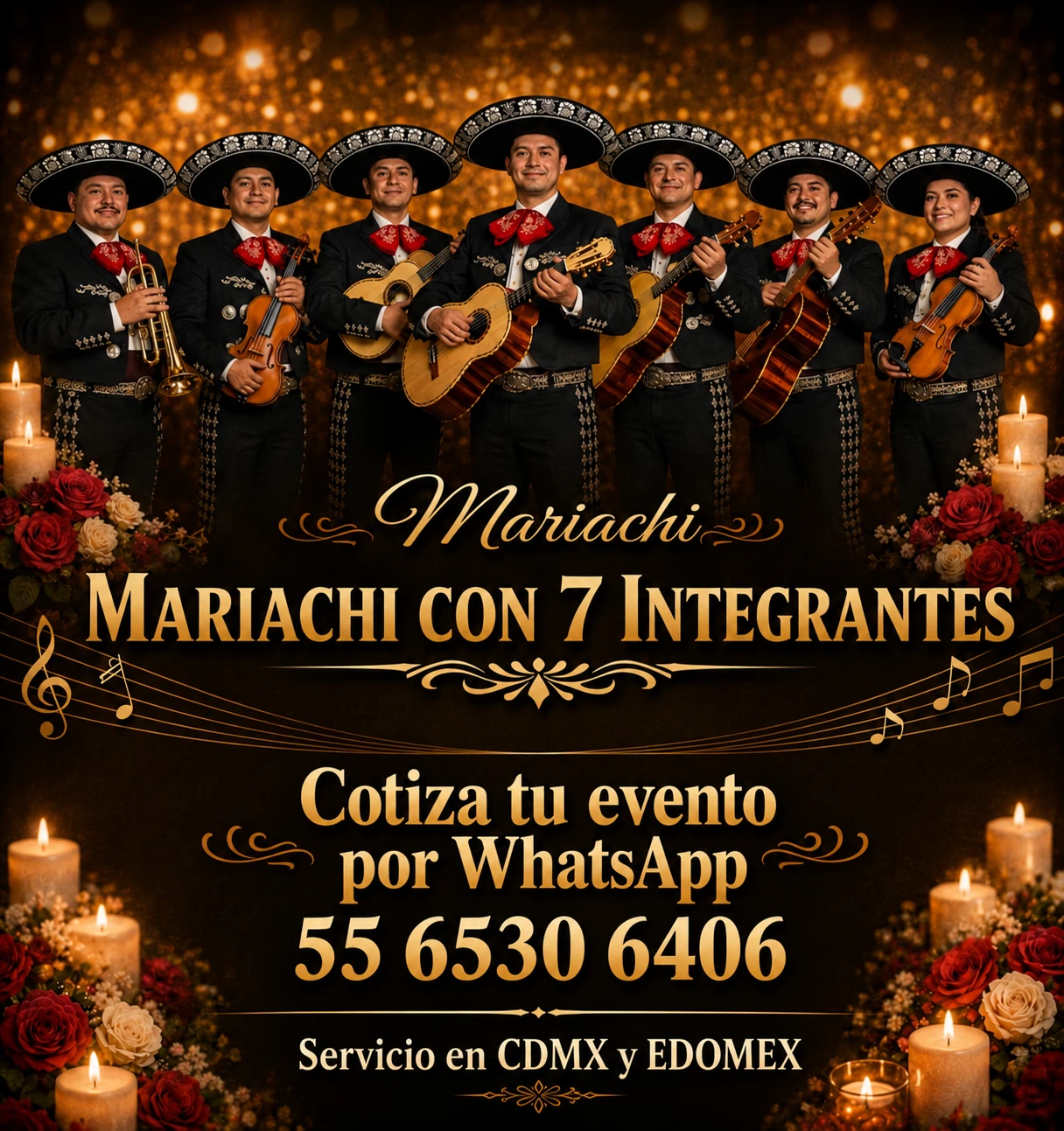Paquete de mariachi de 7 integrantes